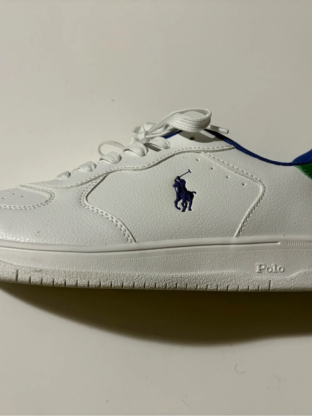 Polo Ralph Lauren Masters Court Kids Size 7 White Leather Sneakers Worn Twice